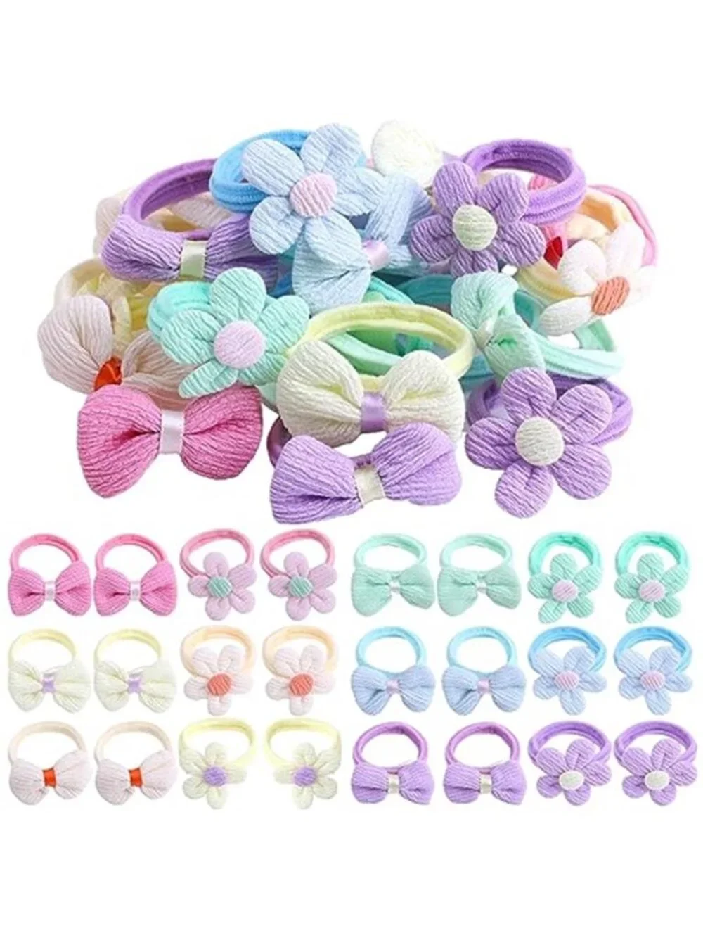 Toddler Hair Ties Baby Scrunchies Flower Elastic Ponytail Holders Girls